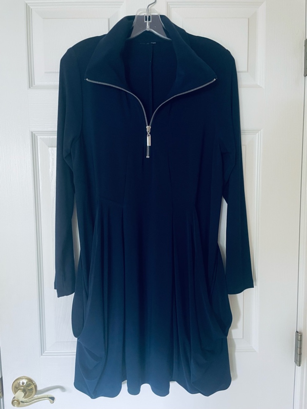 EUC Last Tango 1/4 Zip Dress | Navy Fit & Flare Athleisure Dress with Pockets